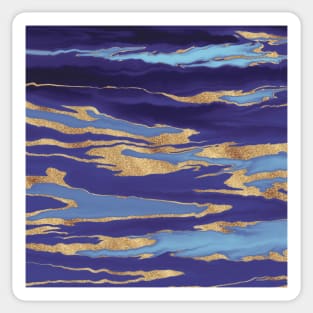 Gold Purple Marble Abstract Painting Sticker